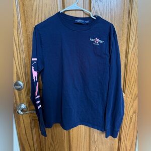 Ralph Lauren Pink Pony Navy Long Sleeve Shirt